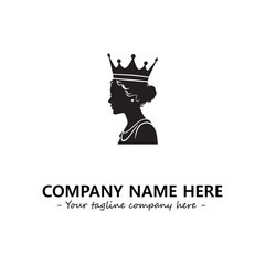 Head of queen logo company design vector illustration