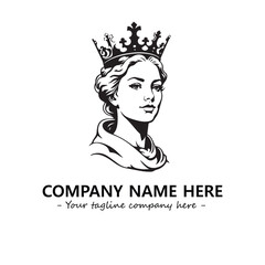 Head of queen logo company design vector illustration