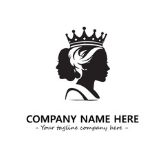 Head of queen logo company design vector illustration