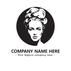 Head of queen logo company design vector illustration