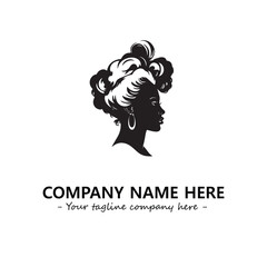 Head of queen logo company design vector illustration