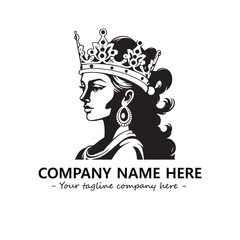 Head of queen logo company design vector illustration