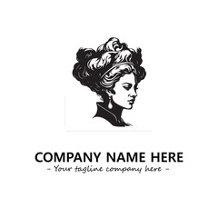 Head of queen logo company design vector illustration