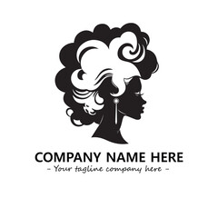 Head of queen logo company design vector illustration