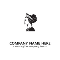 Head of queen logo company design vector illustration