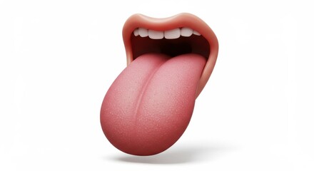 3D Render of a Human Tongue Sticking Out of a Mouth