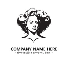 Head of queen logo company design vector illustration