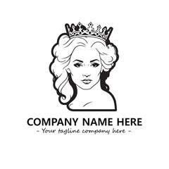 Head of queen logo company design vector illustration