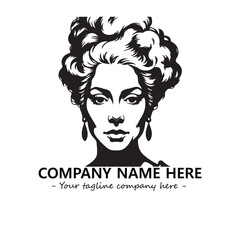 Head of queen logo company design vector illustration