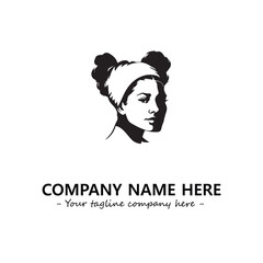 Head of queen logo company design vector illustration
