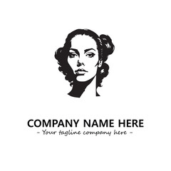 Head of queen logo company design vector illustration