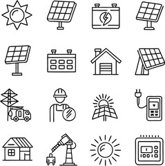 Solar & Electric Icons set