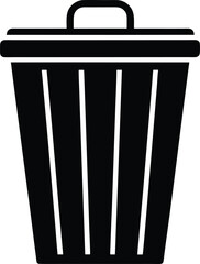 Trash Can silhouettes Icon , Minimal Garbage Bin Vector Illustration. 