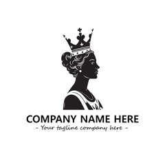 Head of queen logo company design vector illustration