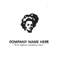 Head of queen logo company design vector illustration