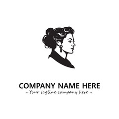 Head of queen logo company design vector illustration