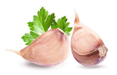 garlic isolated on white background. clipping path