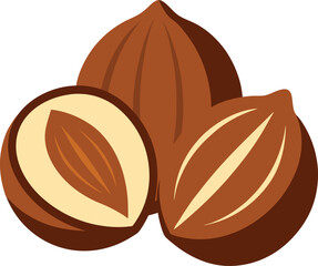 pecan or mexico hickory vector icon