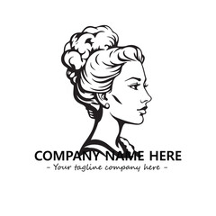 Head of queen logo company design vector illustration