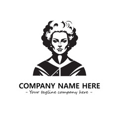 Head of queen logo company design vector illustration