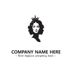 Head of queen logo company design vector illustration