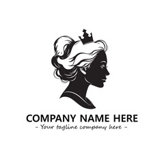 Head of queen logo company design vector illustration