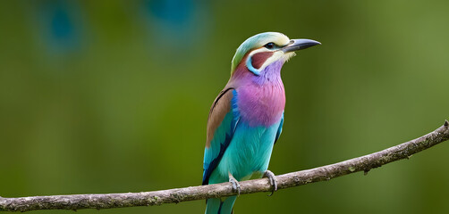Lilac-breasted roller perched gracefully
