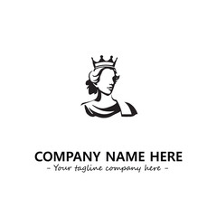 Head of queen logo company design vector illustration