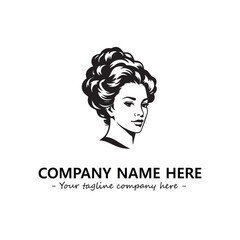 Head of queen logo company design vector illustration