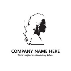 Head of queen logo company design vector illustration
