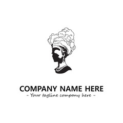 Head of queen logo company design vector illustration