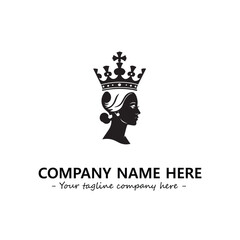 Head of queen logo company design vector illustration