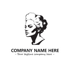 Head of queen logo company design vector illustration