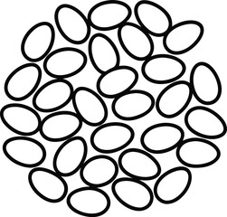 pine nuts outline vector illustration