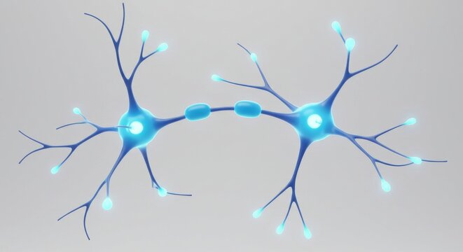 Visualizing Neural Connections: A 3D Render of Synaptic Transmission