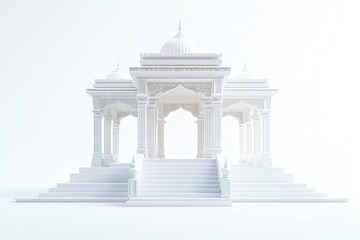 Obraz premium Elegant white architectural structure with steps.