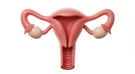 Detailed 3D Model of the Female Reproductive System Anatomy Illustration