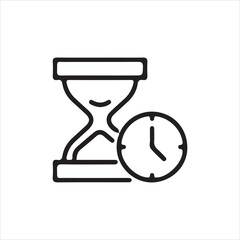 hourglass icon on white background