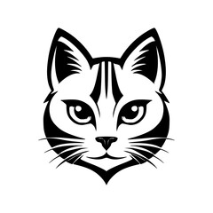 Stylized Cat Face Vector Logo