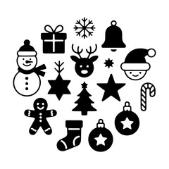 Seasonal Vector Icon Set – Christmas and Winter Symbols