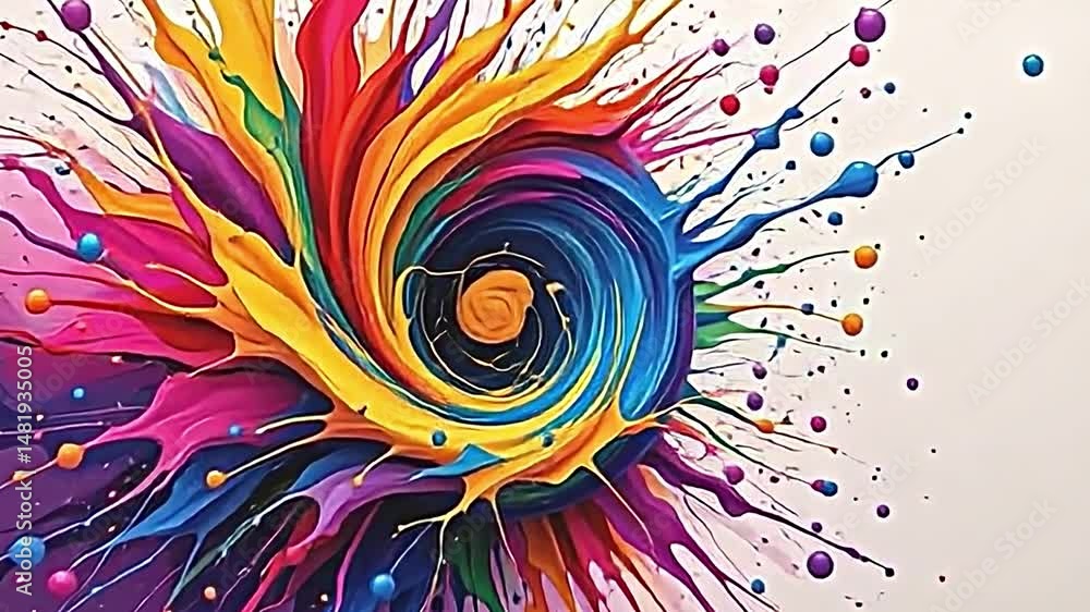 Fototapete vibrant dynamic visual composition that appears to digital artwork. it features swirling vortex of c