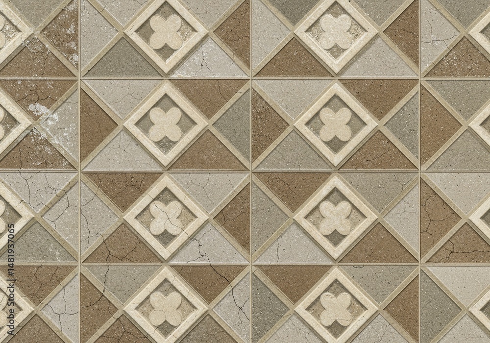Aufkleber abstract background tile texture with geometric pattern