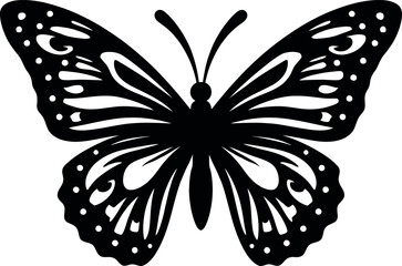 Elegant butterfly silhouette graphic design isolated on white background