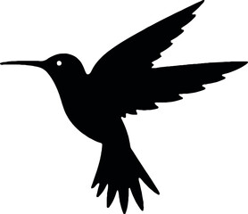 A Black Bird Vector Art Illustration. 