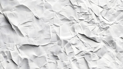 Obraz premium A close-up of crumpled white paper texture, showcasing its dynamic creases and folds.