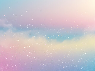 Obraz premium Pastel watercolor sky with sparkling dots beautiful soft dreamy artistic background design