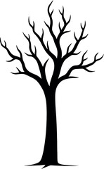 Silent Winter Tree Vector Art Illustration. 