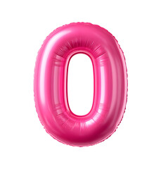 Cute pink balloon letter O floats isolated on white background with realistic texture
