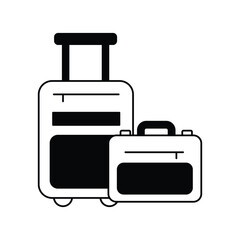 Luggage  glyph icon with white background vector stock illustration