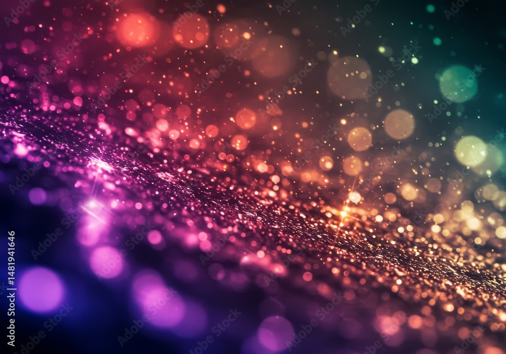 Poster abstract background with colorful glitter and bokeh lights